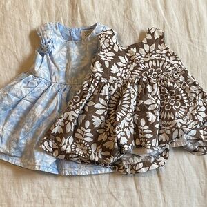 Carter's Baby Girl Blue and Brown Floral Dress Set